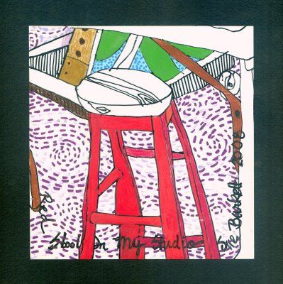 Red Stool in Studio